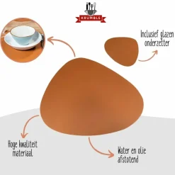 Krumble Placemat set design - 2 stuks - Bruin Outlet