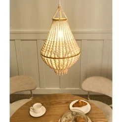 Leen Bakker KUMBUKKAN - Kroonluchter - Lichtbruin - Rubberhout Online