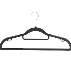 ACAZA Kunststof kledinghangers - Set van 20 - antislip - met broeklat - Zwart Best