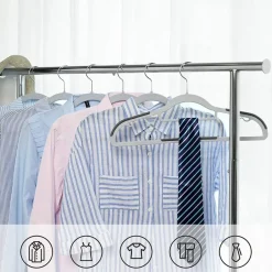 ACAZA Kunststof kledinghangers - antislip - draaibare haak - 30 stuks - grijs