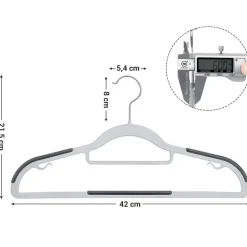 ACAZA Kunststof kledinghangers - antislip - draaibare haak - 30 stuks - grijs