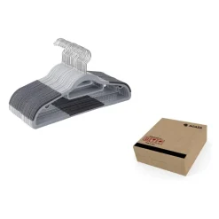 ACAZA Kunststof kledinghangers - antislip - draaibare haak - 30 stuks - grijs