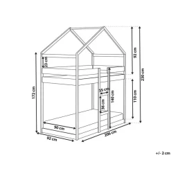 Beliani LABATUT - Stapelbed - Wit - 90 x 200 cm - Dennenhout Best