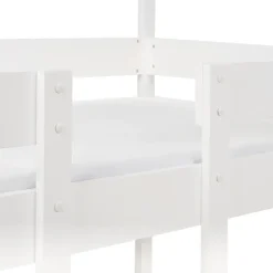 Beliani LABATUT - Stapelbed - Wit - 90 x 200 cm - Dennenhout Best