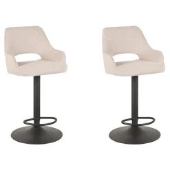 LABEL51 Barkruk Fer - Naturel - Boucle - 47 x 45cm - set van 2 New