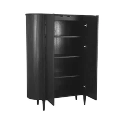 LABEL51 Bergkast Oliva - Zwart - Eiken - 125 cm Sale