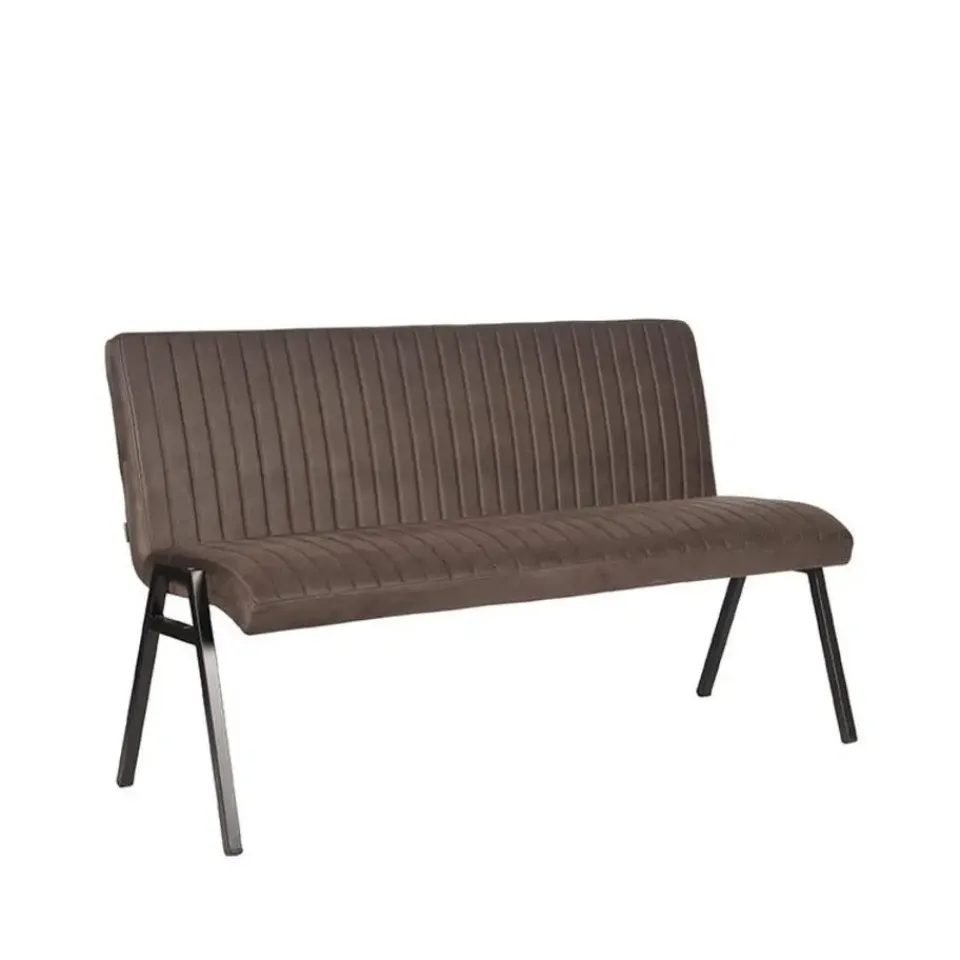 LABEL51 Eetkamerbank Matz - Antraciet - Microfiber - 145 cm Hot