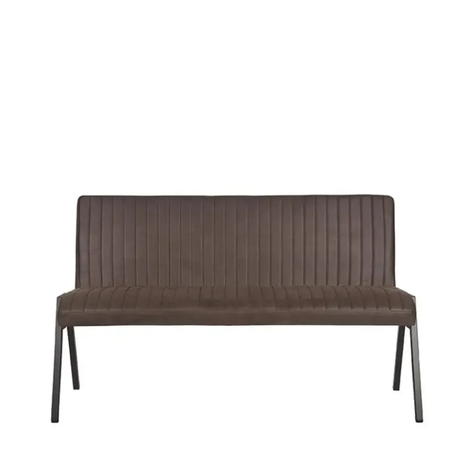 LABEL51 Eetkamerbank Matz - Antraciet - Microfiber - 145 cm Hot