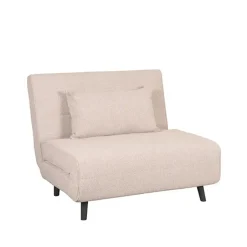 LABEL51 Slaapbank Single Bouclé Naturel/Zwart New