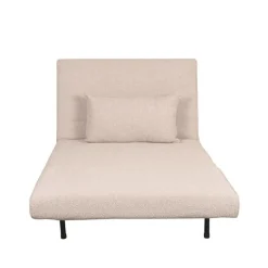 LABEL51 Slaapbank Single Bouclé Naturel/Zwart New