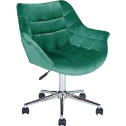 Beliani LABELLE - Bureaustoel - Groen - Fluweel Discount