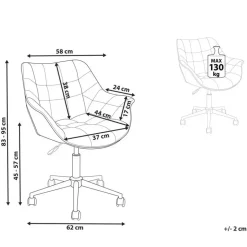 Beliani LABELLE - Bureaustoel - Groen - Fluweel Discount