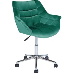 Beliani LABELLE - Bureaustoel - Groen - Fluweel Discount