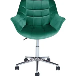 Beliani LABELLE - Bureaustoel - Groen - Fluweel Discount