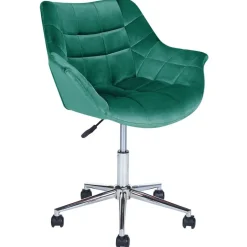 Beliani LABELLE - Bureaustoel - Groen - Fluweel Discount