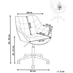 Beliani LABELLE - Bureaustoel - Roze - Fluweel