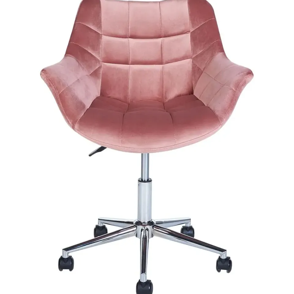 Beliani LABELLE - Bureaustoel - Roze - Fluweel