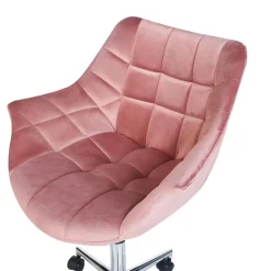 Beliani LABELLE - Bureaustoel - Roze - Fluweel