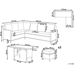 Beliani LACONA - Loungeset 9-zits - Grijs - Kunstrotan Online