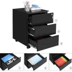 Songmics Ladeblok Incl. Slot - 55x45x39cm - Zwart Online