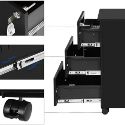 Songmics Ladeblok Incl. Slot - 55x45x39cm - Zwart Online
