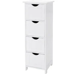 ACAZA Ladekast - badkamer - 4 vakken - 30x82x30 cm - wit