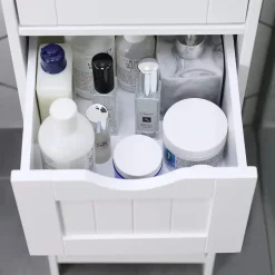 ACAZA Ladekast - badkamer - 4 vakken - 30x82x30 cm - wit