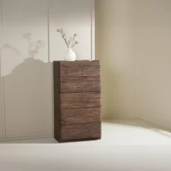 Fjôrd Ladekast 5 Lades - Donkerbruin MDF - 55x35x100cm - Noble New