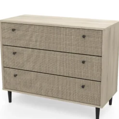 CBA Ladekast Sayuri 3 lades-Kronberg eik/wicker Discount