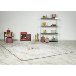 Lalee Vloerkleed Milas - Polyester - 80x150 cm zilver beige