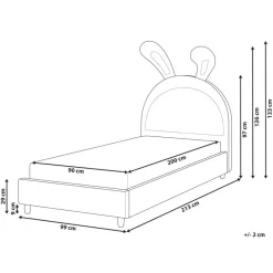 Beliani LALLIAS - Eenpersoonsbed - Roze - 90 x 200 cm - Fluweel Best