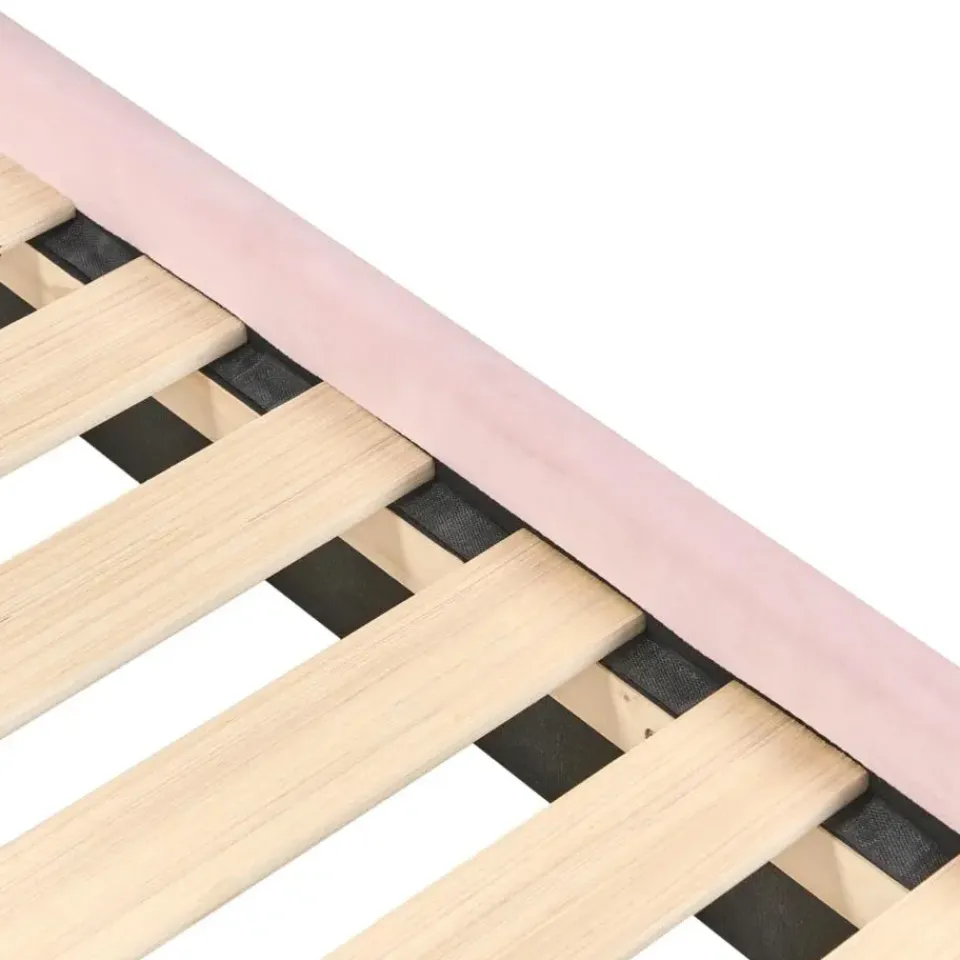 Beliani LALLIAS - Eenpersoonsbed - Roze - 90 x 200 cm - Fluweel Best