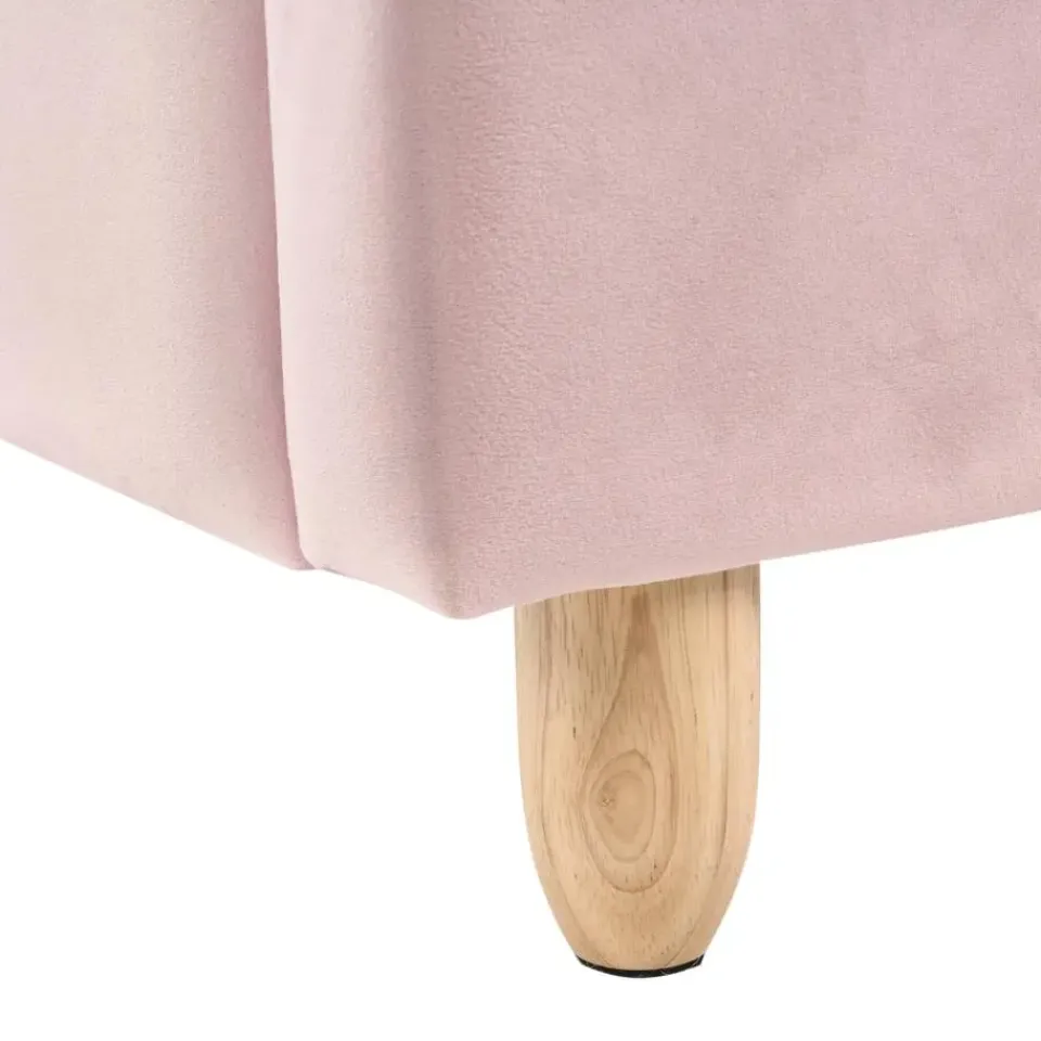 Beliani LALLIAS - Eenpersoonsbed - Roze - 90 x 200 cm - Fluweel Best