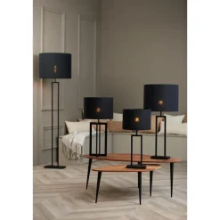 Light & Living Lampenkap cilinder LIVIGNO - 40-40-30cm - zwart New