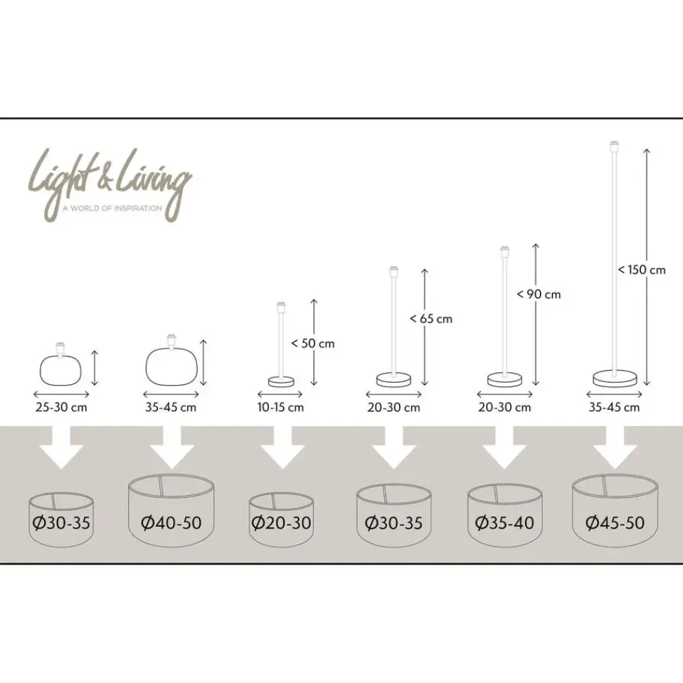 Light & Living Lampenkap cilinder LIVIGNO - 40-40-30cm - naturel Hot