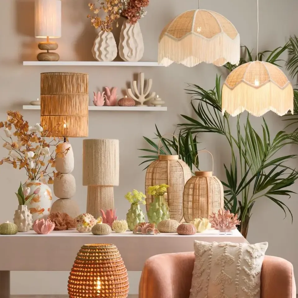 Light & Living Lampenkap Lanzano - Bruin - 25x25x30cm