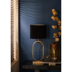 Light & Living Lampenkap Ovaal Velours - Zwart - 30x15x25cm Discount