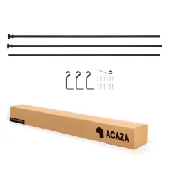 ACAZA Lange gordijnroede - uitschuifbare gordijn rail - stang van 250-360 cm - zwart Outlet