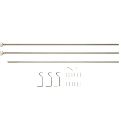 ACAZA Lange Gordijnroede - Uitschuifbare Gordijn Rail - Stang van 240-360 cm - Zilver Online