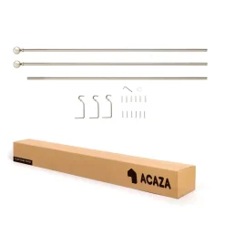 ACAZA Lange Gordijnroede - Uitschuifbare Gordijn Rail - Stang van 240-360 cm - Zilver Online