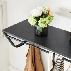 Merkloos Lange Wandkapstok - 90 cm Lang, 8 Haken, Hoedenplank, Zwart New