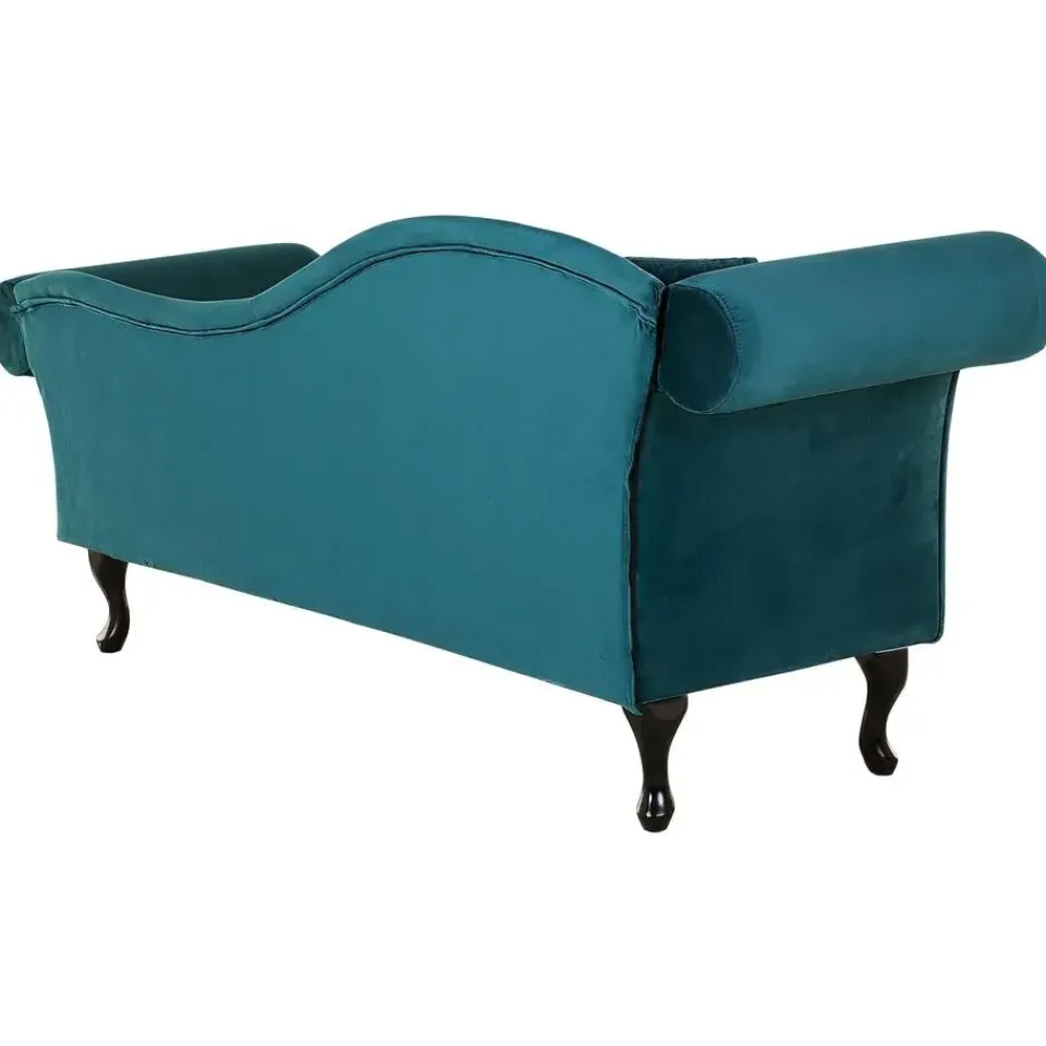 Beliani LATTES - Chaise longue - Blauw - Linkerzijde - Fluweel
