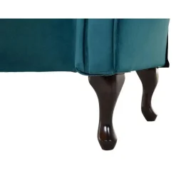 Beliani LATTES - Chaise longue - Blauw - Linkerzijde - Fluweel