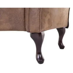 Beliani LATTES - Chaise longue - Bruin - Linkerzijde - Kunstsuède Hot