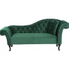 Beliani LATTES - Chaise longue - Groen - Rechterzijde - Fluweel Discount