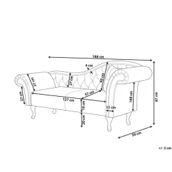 Beliani LATTES - Chaise longue - Groen - Rechterzijde - Fluweel Discount