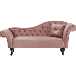 Beliani LATTES - Chaise longue - Roze - Rechterzijde - Fluweel Best