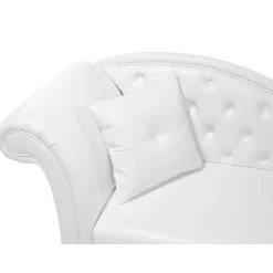 Beliani LATTES - Chaise longue - Wit - Linkerzijde - Kunstleer Sale