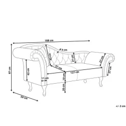 Beliani LATTES - Chaise longue - Wit - Linkerzijde - Kunstleer Sale