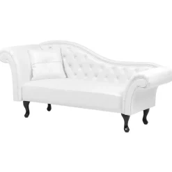 Beliani LATTES - Chaise longue - Wit - Linkerzijde - Kunstleer Sale